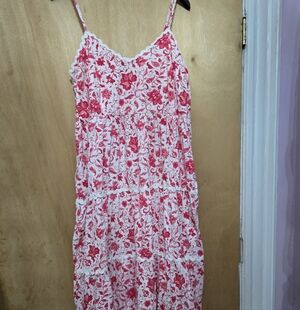 Floral Red and White Sundress